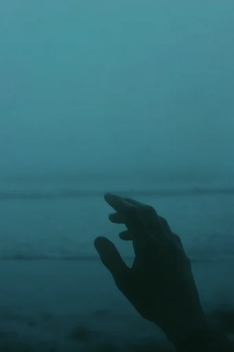 Monochromatic Teal Void style reference image — surreal solitude