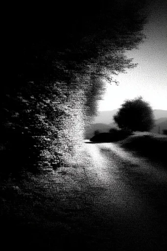 Textured Monochrome Noir style AI image example 2