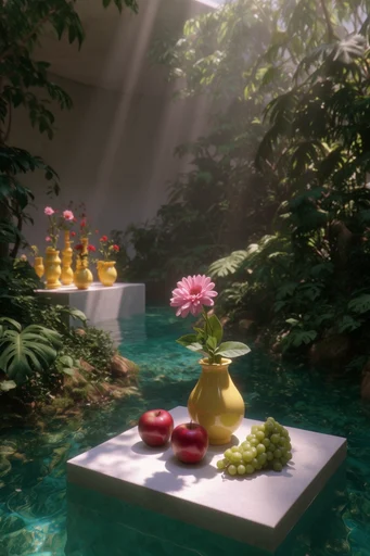 Lush Aerial Oasis style reference image — lush botanical sanctuary