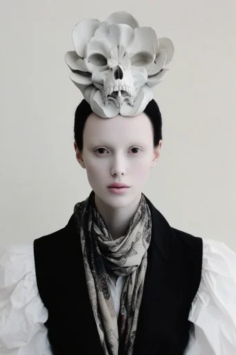 Monochromatic Biomorphic Gothic moodboard — generate AI images in this style