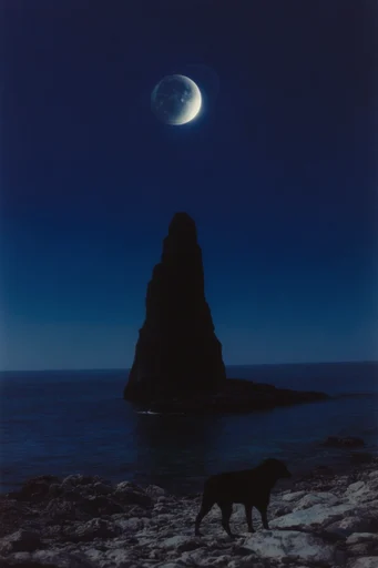 Nocturnal Bioluminescent Minimalism style AI image example 2