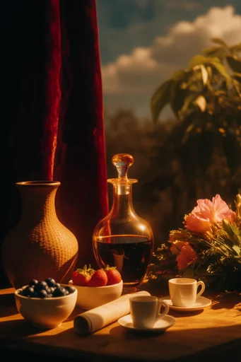 Opulent Crimson Chiaroscuro style reference image — crimson velvet