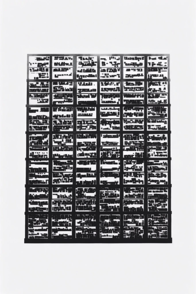 Monochrome Geometric Abstraction style AI image example 2