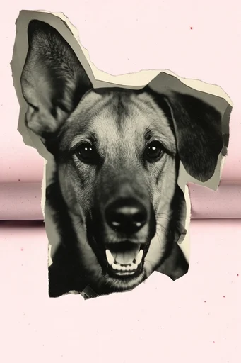 Surrealist Retro Collage style reference image — tactile paper grain