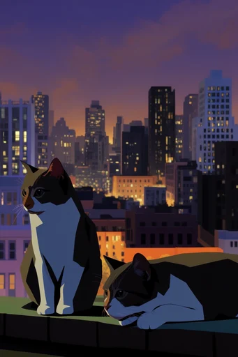 Neon Twilight Metropolis style reference image — vibrant color contrast