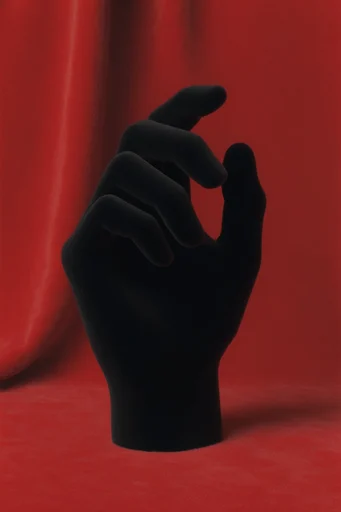 Crimson Monolith Minimalism style reference image — high contrast silhouettes