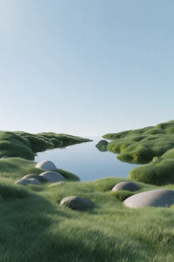 Plush Surreal Liminality style reference image — tactile moss texture