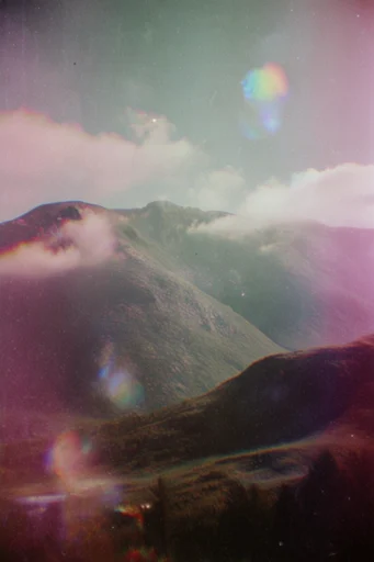 Nostalgic Liminal Glitch style reference image — muted pastel palette