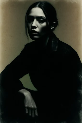 Solarized Shadow Avant-Garde style reference image — velvety black silhouettes