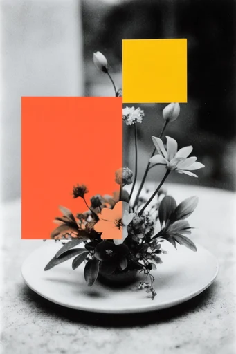 Monochrome Graphic Surrealism style reference image — surreal pop art