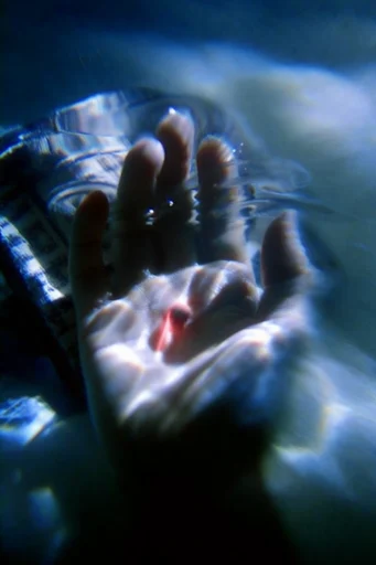 Submerged Analog Glitch style reference image — submerged liquid distortion