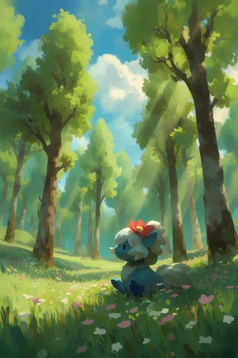 Enchanted Woodland Whimsy style reference image — dappled sunlight