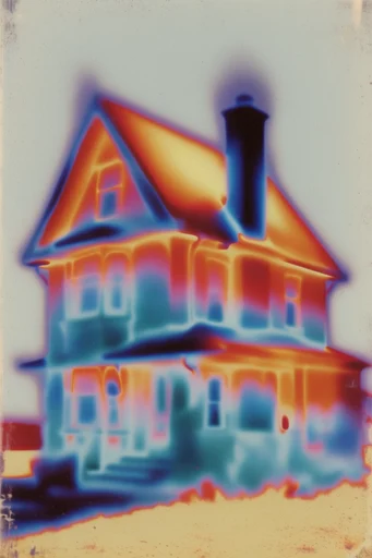 Chromatic Thermal Dreamscape style reference image — heavy film grain