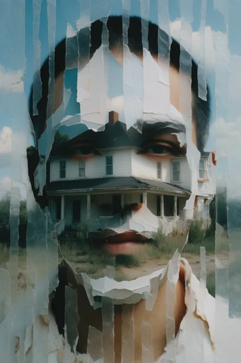Fragmented Optical Surrealism style AI image example 4