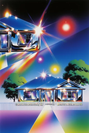 Prismatic Retro-Futurist Airbrush style AI image example 4