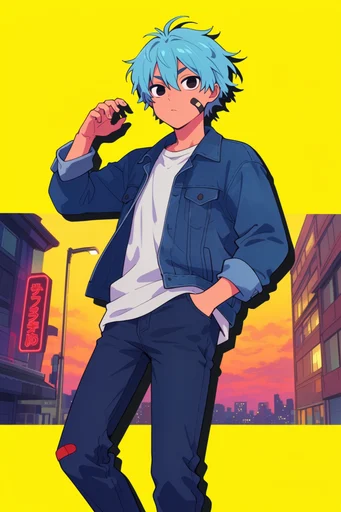 Graphic Minimalist Pop-Anime style reference image — minimalist manga illustration