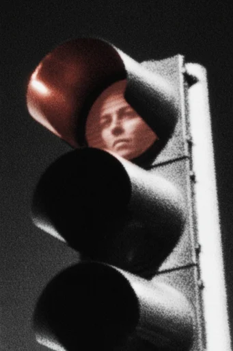 Cinematic Monochrome Noir style reference image — heavy film grain