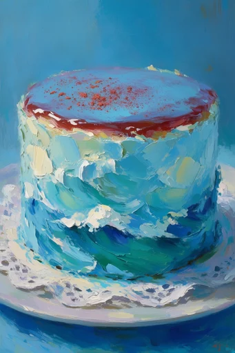 Sculptural Impressionist Waterscapes style reference image — sculptural palette knife texture