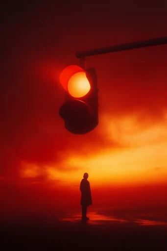 Luminous Retro Minimalism style reference image — stark silhouette