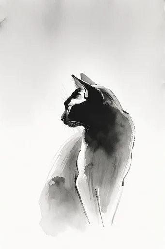Atmospheric Ink Minimalism style reference image — fluid brushstrokes