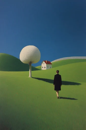Surrealist Liminal Pastoralism moodboard — generate AI images in this style