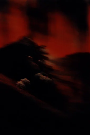 Crimson Kinetic Noir style reference image — motion blur