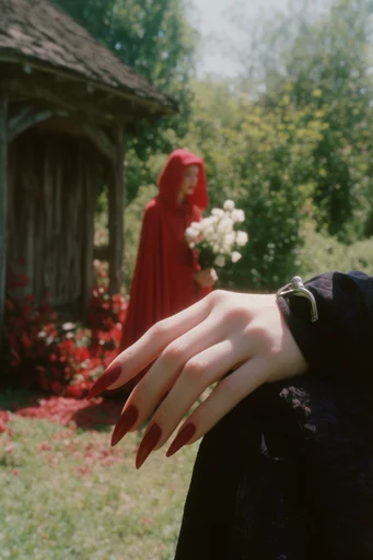 Cinematic Surreal Gothic style reference image — crimson and emerald palette