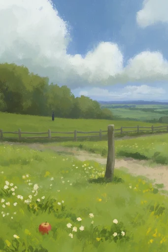 Sun-Drenched Whimsical Nostalgia style reference image — soft painterly gouache texture
