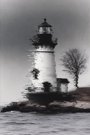 Monochrome Glitch Abstraction style reference image — high contrast