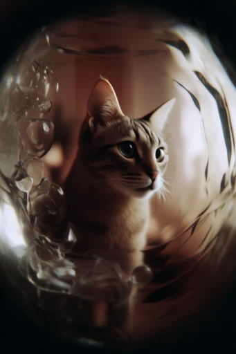 Refractive Surrealist Macro style reference image — peephole tunnel perspective