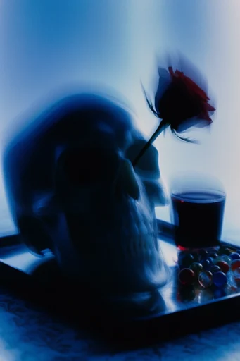 Ethereal Kinetic Cyan style reference image — motion blur