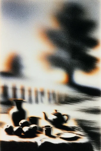 Kinetic Analog Abstraction style reference image — intentional camera movement