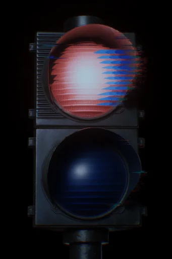 Analog CRT Glitchcore style reference image — analog VHS glitch