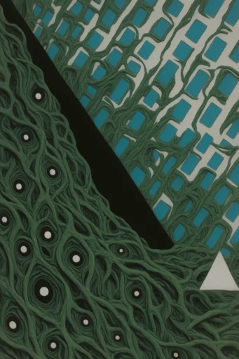 Surreal Verdant Biomorphism style reference image — surreal mossy landscapes