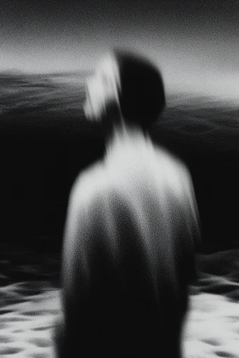 Textured Monochrome Noir style AI image example 2