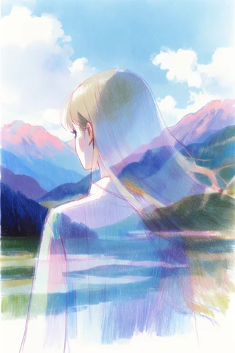 Ethereal Sketch Expressionism style reference image — colored pencil sketch