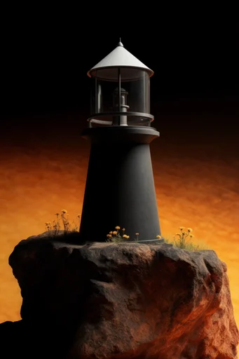 Surreal Amber Minimalist style reference image — gravity-defying composition