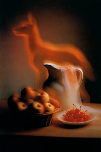 Nocturnal Kinetic Ember style reference image — heavy film grain