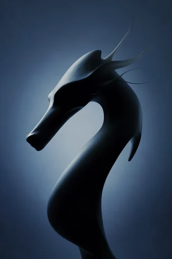 Minimalist Azure Futurism style reference image — sculptural silhouette