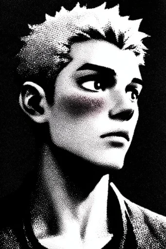 Ethereal Noir Texture style reference image — halftone dots