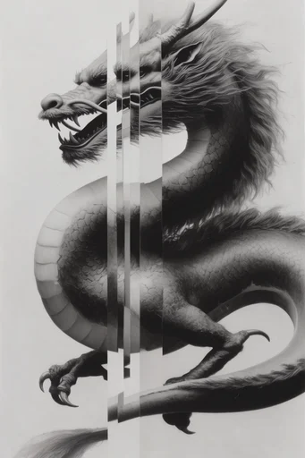 Fragmented Monochrome Surrealism style reference image — high-contrast studio lighting