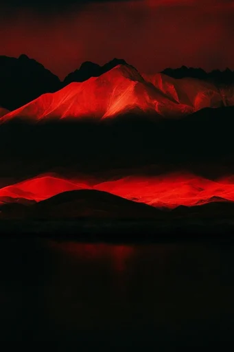 Crimson Analog Noir style reference image — saturated crimson lighting