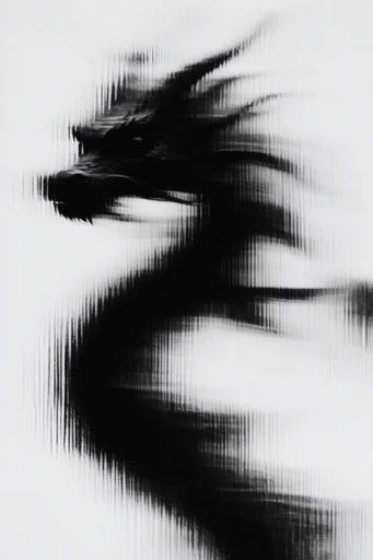 Monochrome Glitch Noir style reference image — high-contrast noir