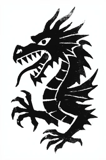 Gritty Minimalist Printmaking style reference image — hand-carved graphic