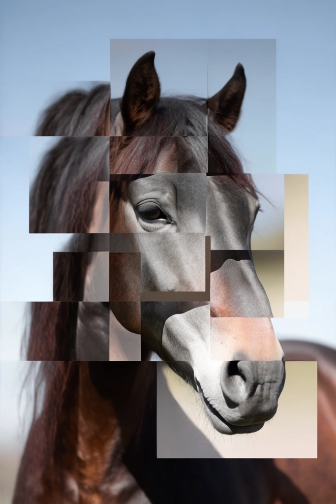 Fragmented Digital Cubism style AI image example 3