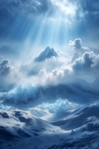 Celestial Glacial Solitude style reference image — surreal dreamscape