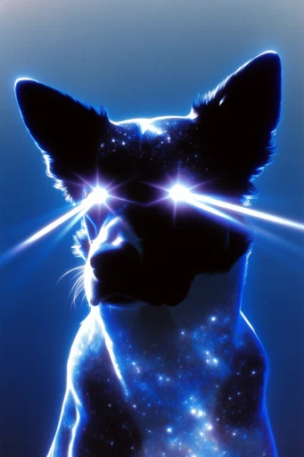 Neon Astral Retro-Futurism style reference image — ethereal sci-fi portrait