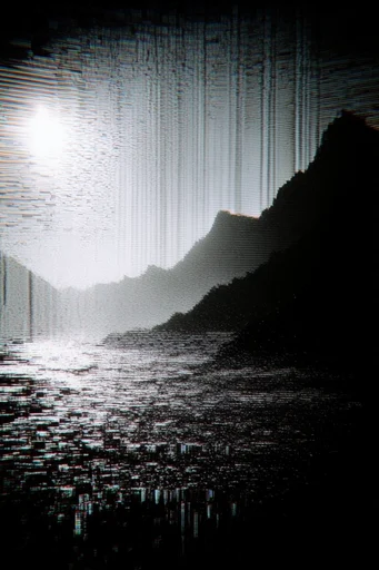 Corrupted Analog Noir style reference image — pixel sorting