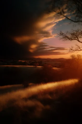 Intimate Amber Chiaroscuro style reference image — golden amber glow
