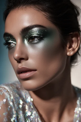 Prismatic Celestial Glamour style reference image — high-contrast cinematic lighting